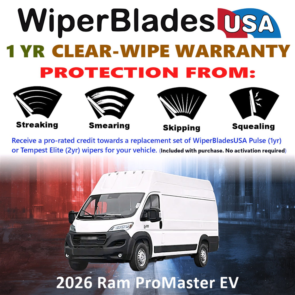 2026 Ram ProMaster EV Front Wiper blades Set Includes 1yr Wear Warranty & Free Delivery