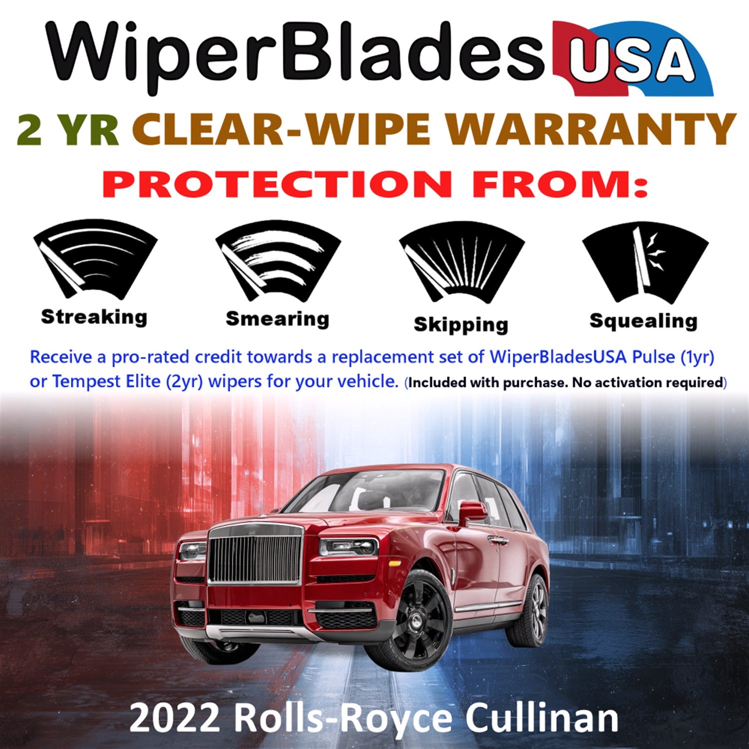 2022 Rolls-Royce Cullinan Front Wiper blades Set  Includes 2yr Wear Warranty & Free Delivery