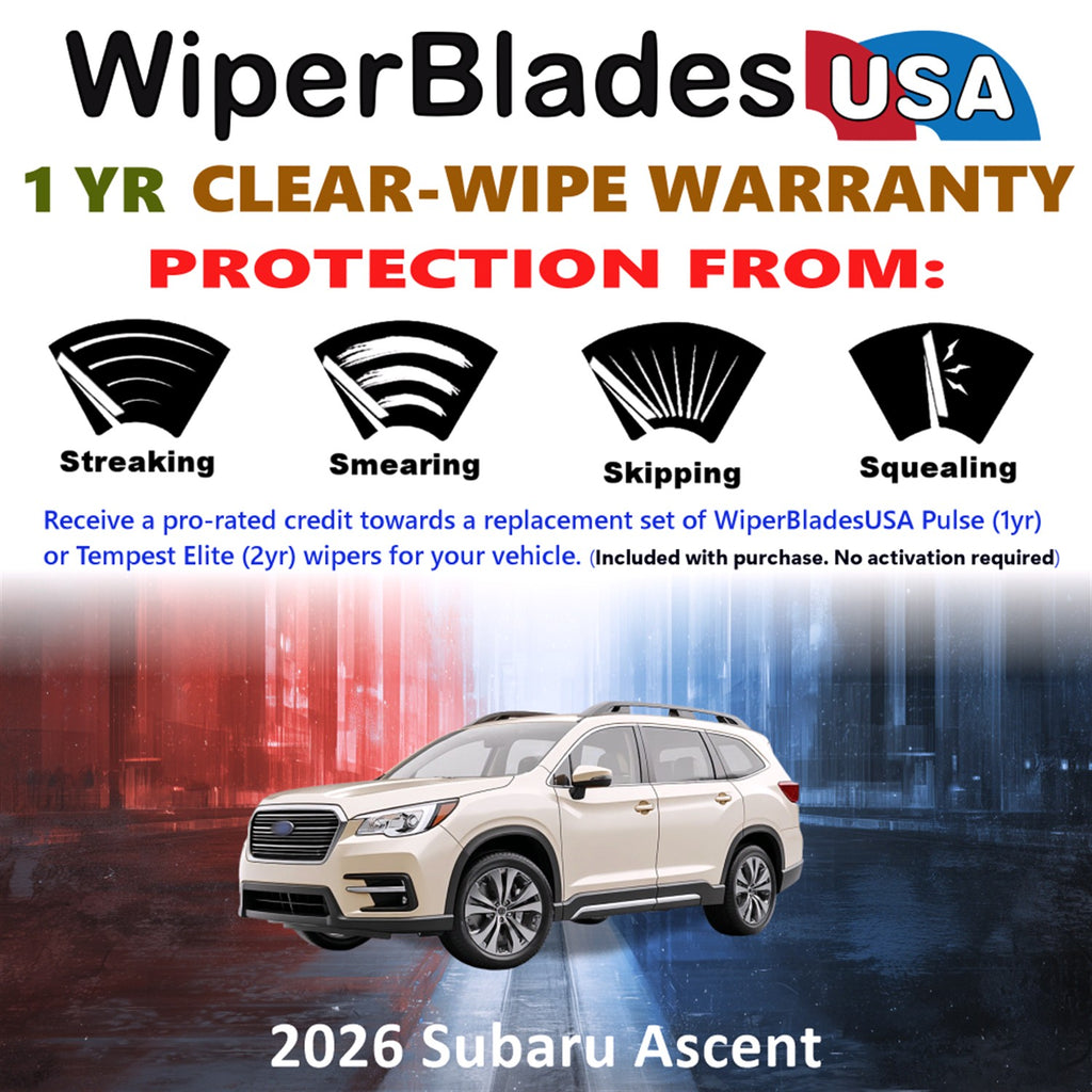 2026 Subaru Ascent Front Wiper blades Set Includes 1yr Wear Warranty & Free Delivery