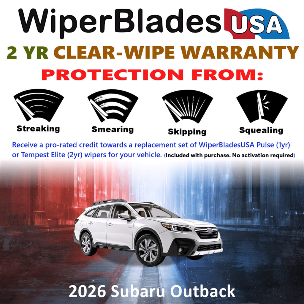 2026 Subaru Outback Front Wiper blades Set  Includes 2yr Wear Warranty & Free Delivery