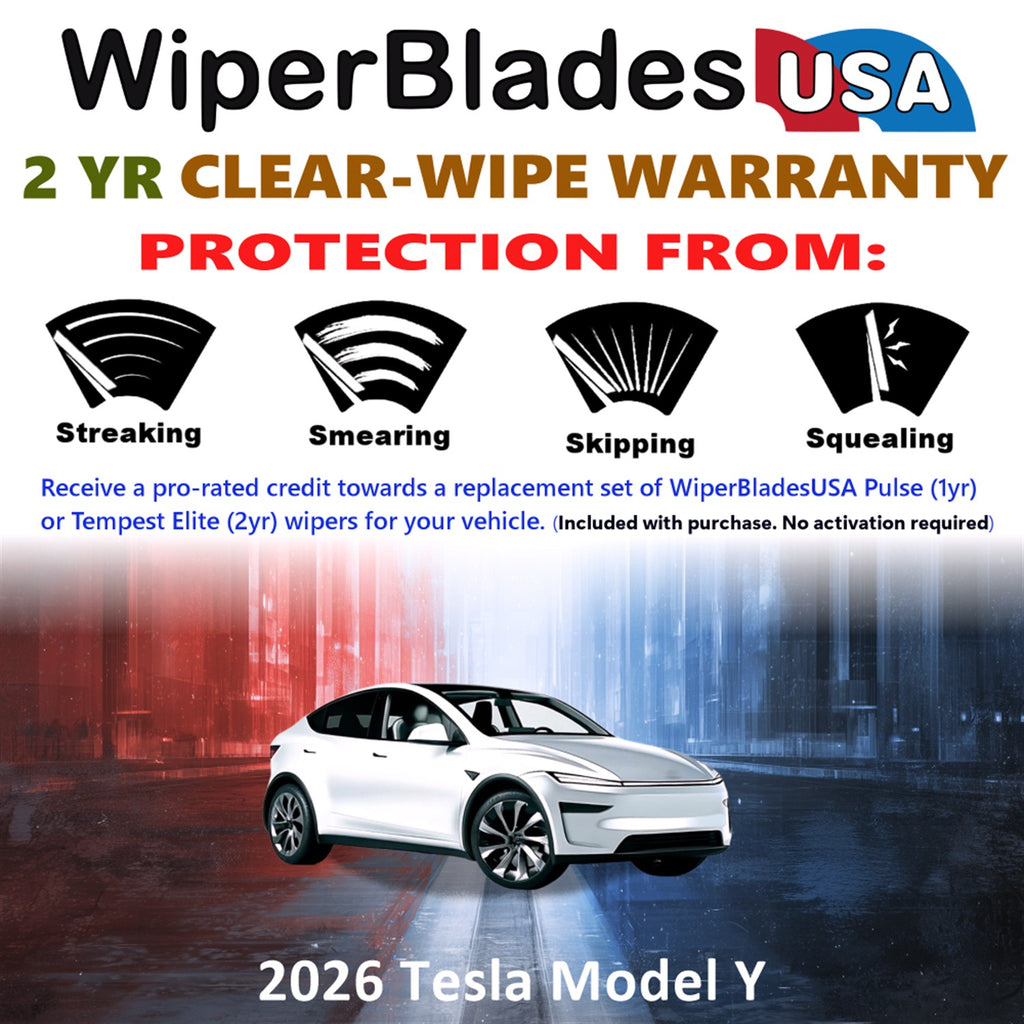 2026 Tesla Model Y Front Wiper blades Set  Includes 2yr Wear Warranty & Free Delivery