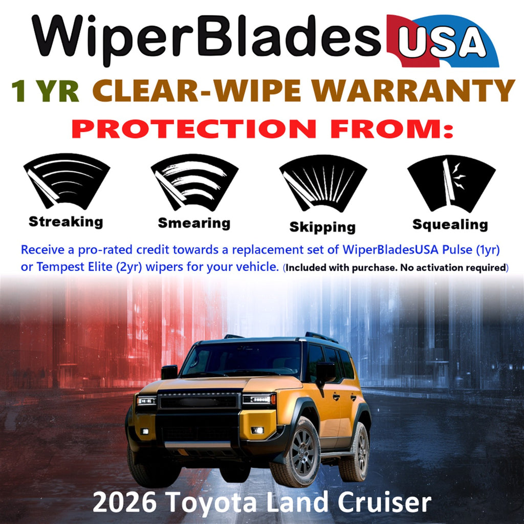 2026 Toyota Land Cruiser Front Wiper blades Set Includes 1yr Wear Warranty & Free Delivery