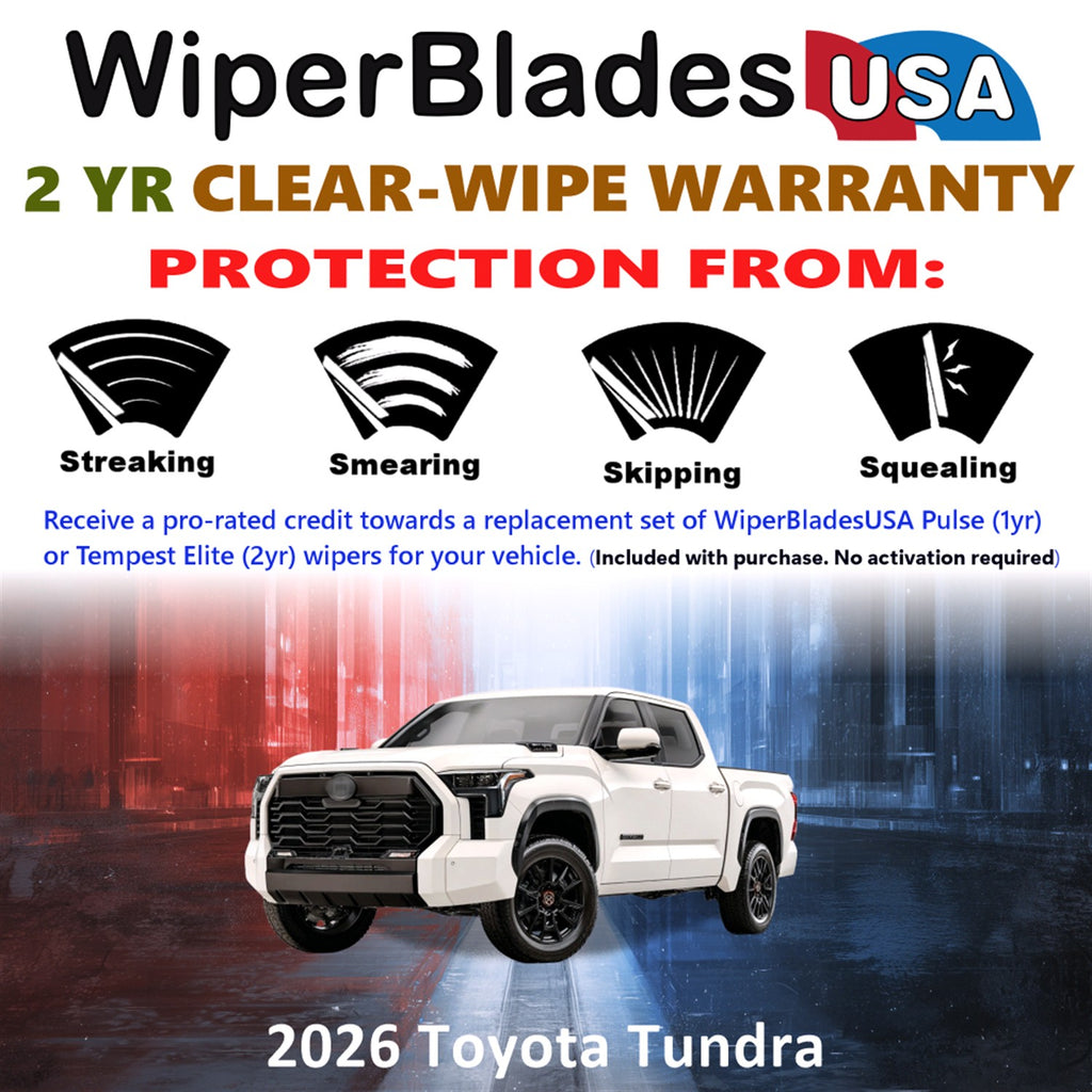 2026 Toyota Tundra Front Wiper blades Set  Includes 2yr Wear Warranty & Free Delivery