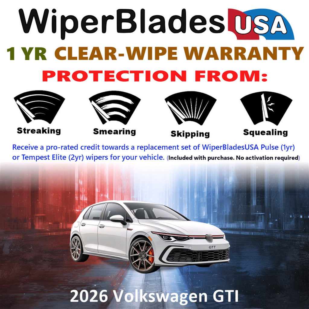 2026 Volkswagen GTI Front Wiper blades Set Includes 1yr Wear Warranty & Free Delivery