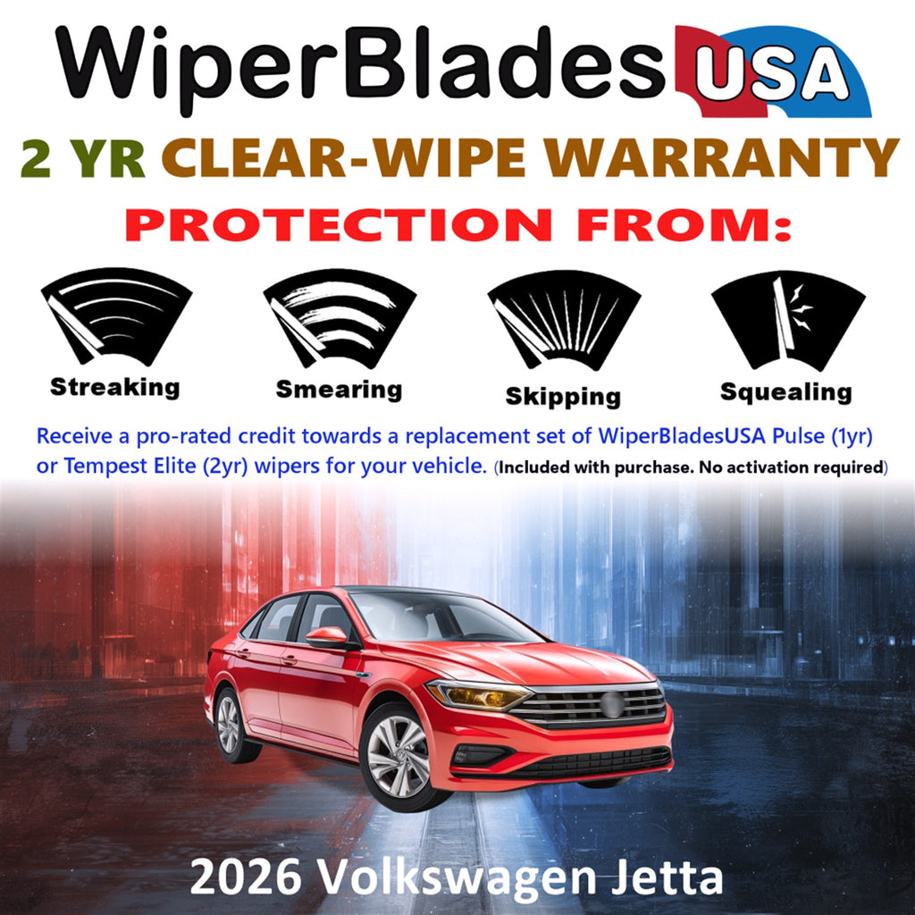 2026 Volkswagen Jetta Front Wiper blades Set  Includes 2yr Wear Warranty & Free Delivery