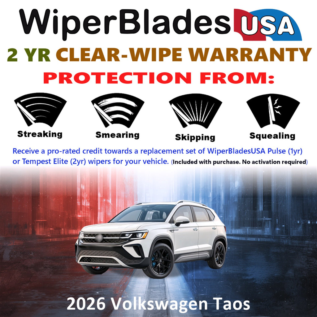 2026 Volkswagen Taos Front Wiper blades Set  Includes 2yr Wear Warranty & Free Delivery