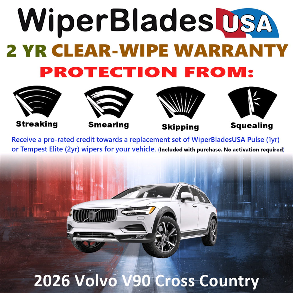 2026 Volvo V90 Cross Country Front Wiper blades Set  Includes 2yr Wear Warranty & Free Delivery