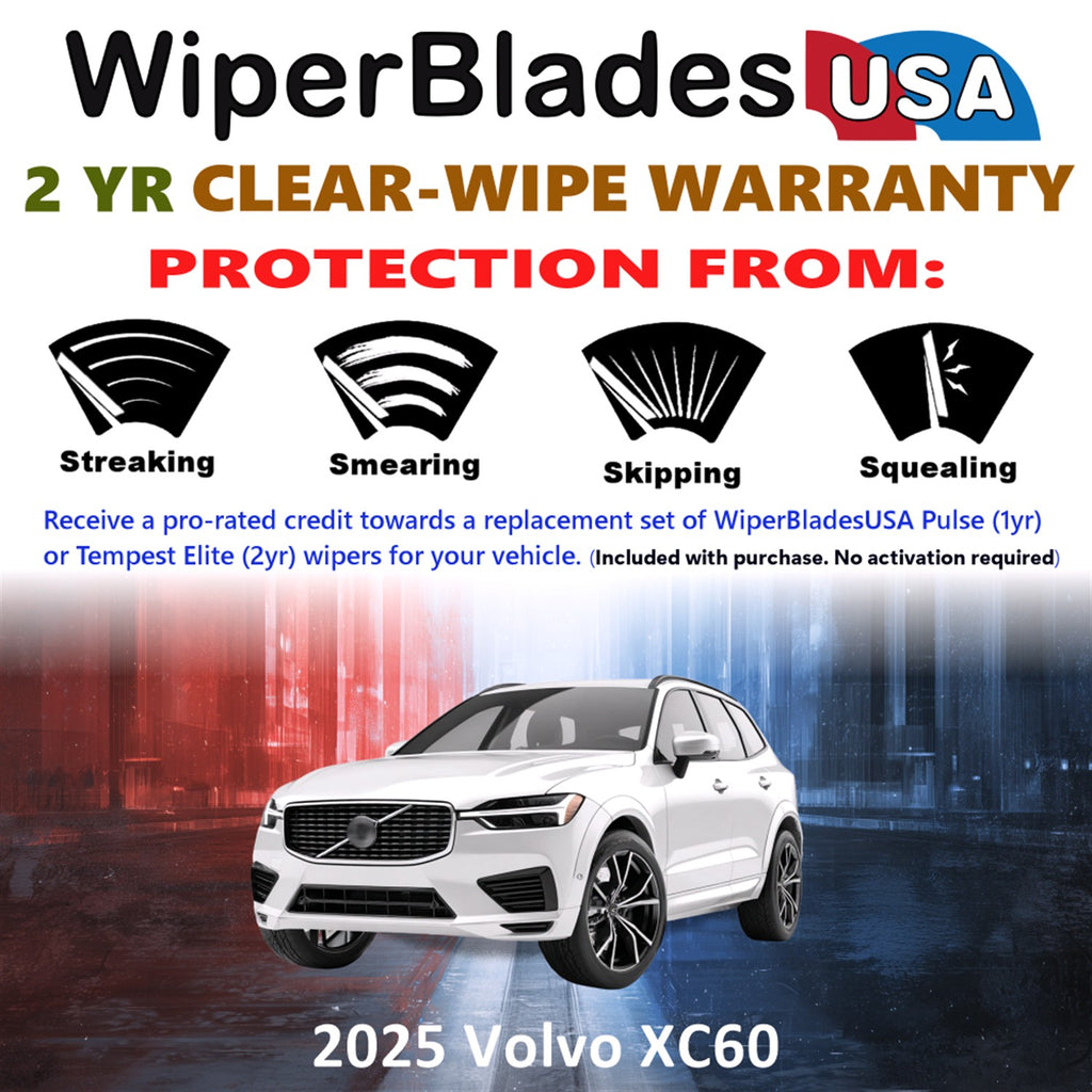 2025 Volvo XC60 Front Wiper blades Set  Includes 2yr Wear Warranty & Free Delivery