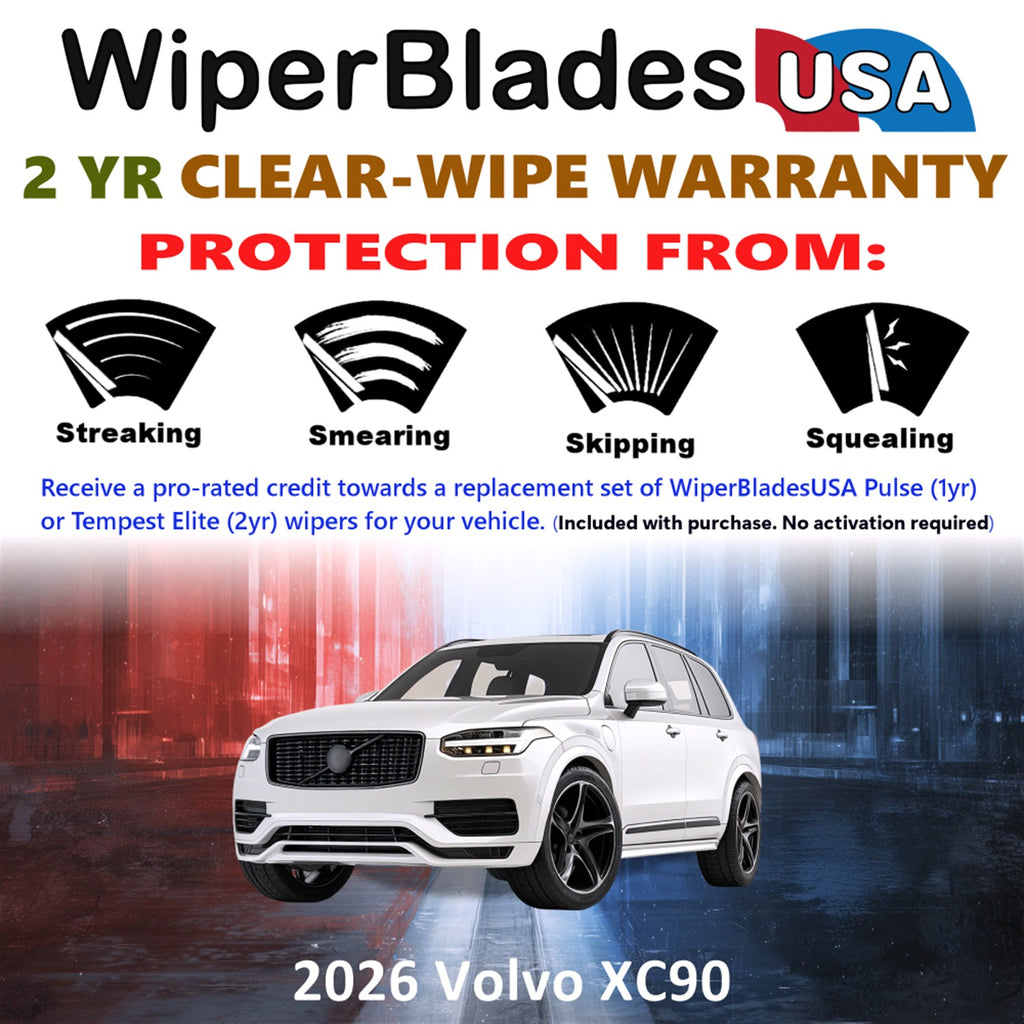 2026 Volvo XC90 Front Wiper blades Set  Includes 2yr Wear Warranty & Free Delivery