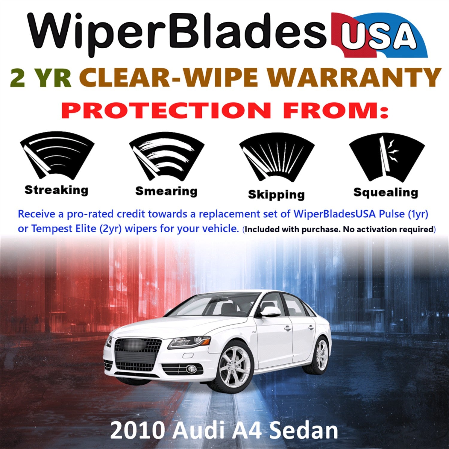 2010 Audi A4 Front Wiper blades Set  Includes 2yr Wear Warranty & Free Delivery