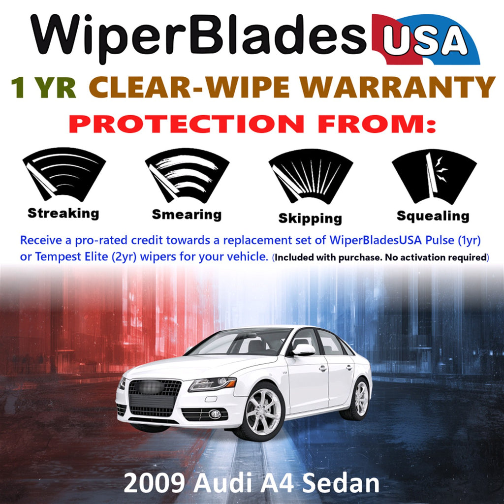 2009 Audi A4 Front Wiper blades Set Includes 1yr Wear Warranty & Free Delivery