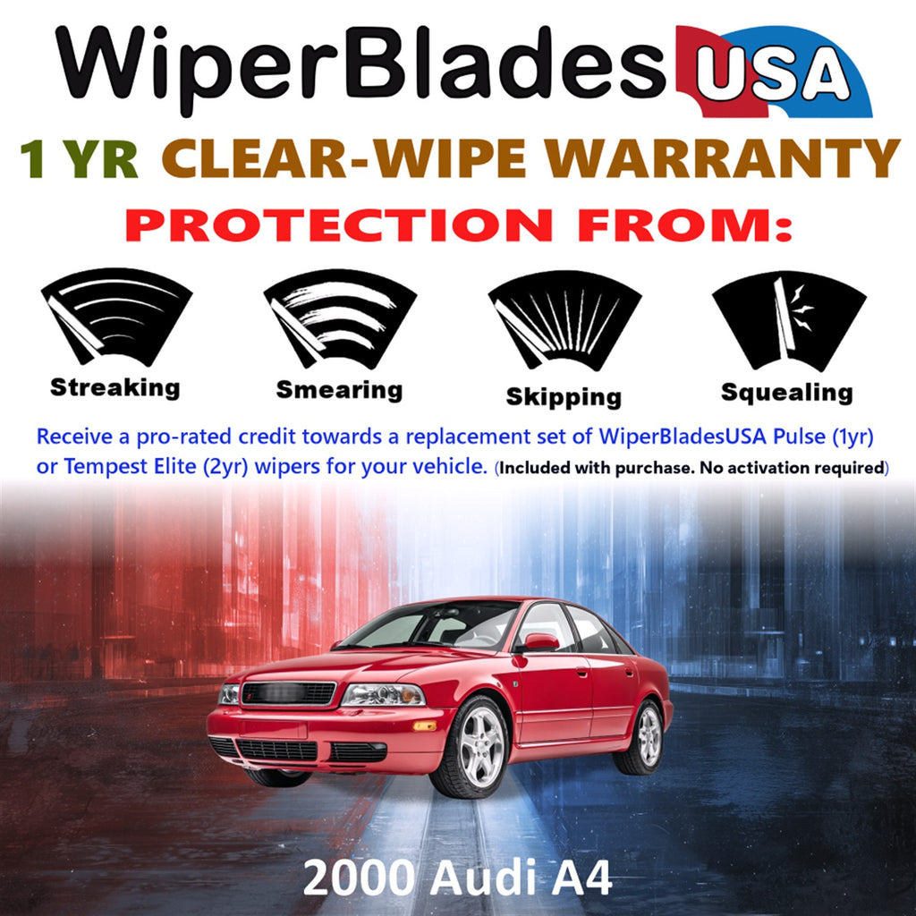 2000 Audi A4 Front Wiper blades Set Includes 1yr Wear Warranty & Free Delivery