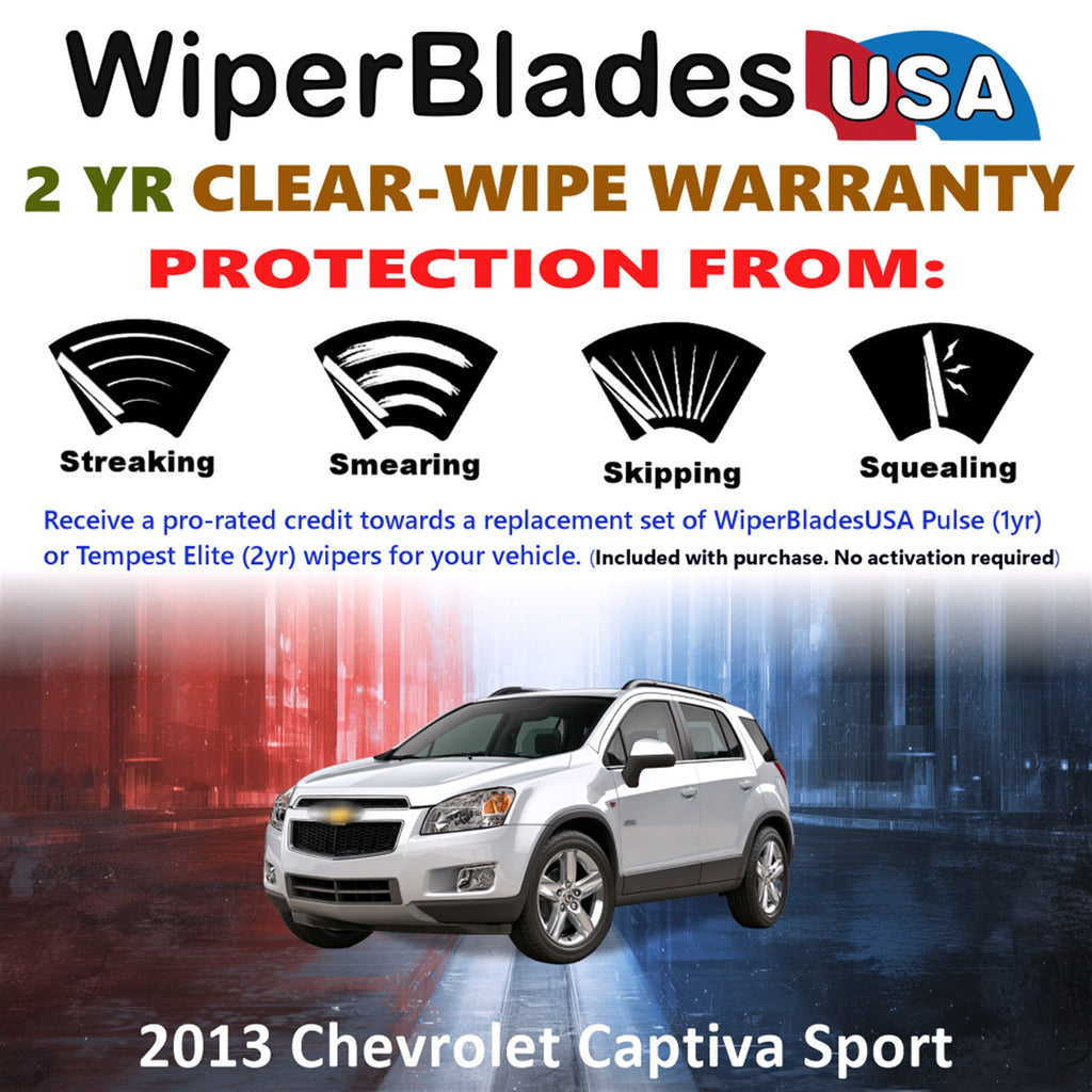2013 Chevrolet Captiva Sport Front Wiper blades Set  Includes 2yr Wear Warranty & Free Delivery