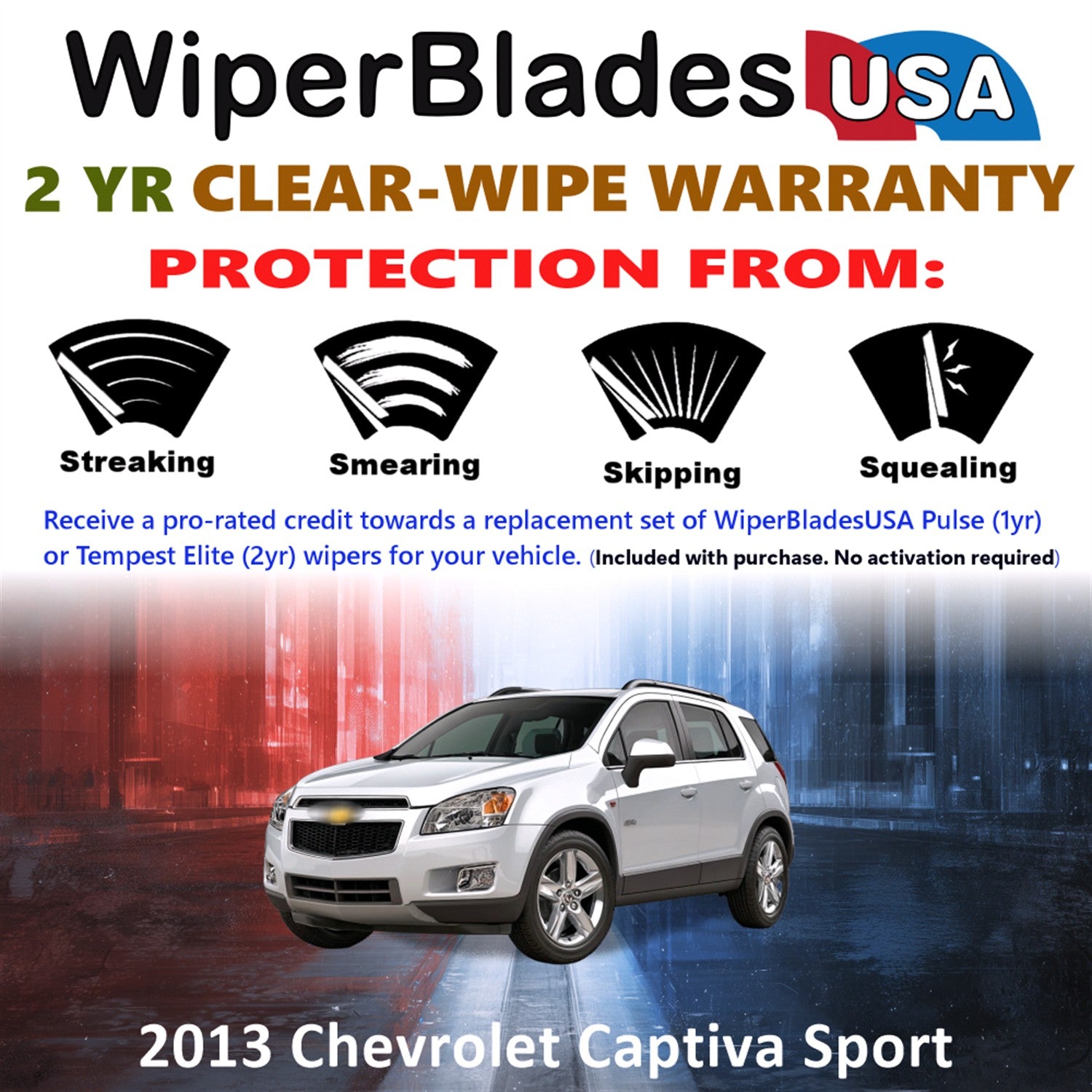 2013 Chevrolet Captiva Sport Front Wiper blades Set  Includes 2yr Wear Warranty & Free Delivery