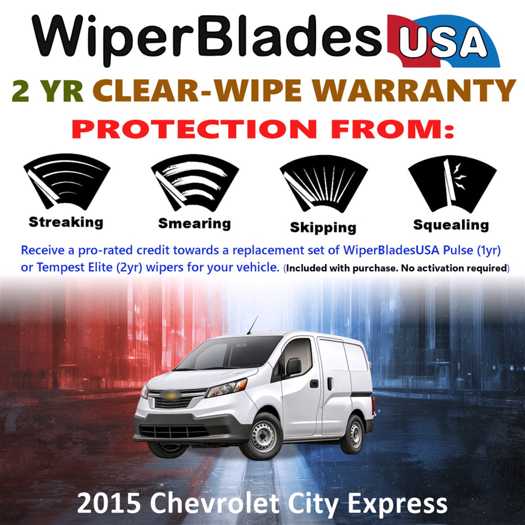 2015 Chevrolet City Express Front Wiper blades Set  Includes 2yr Wear Warranty & Free Delivery