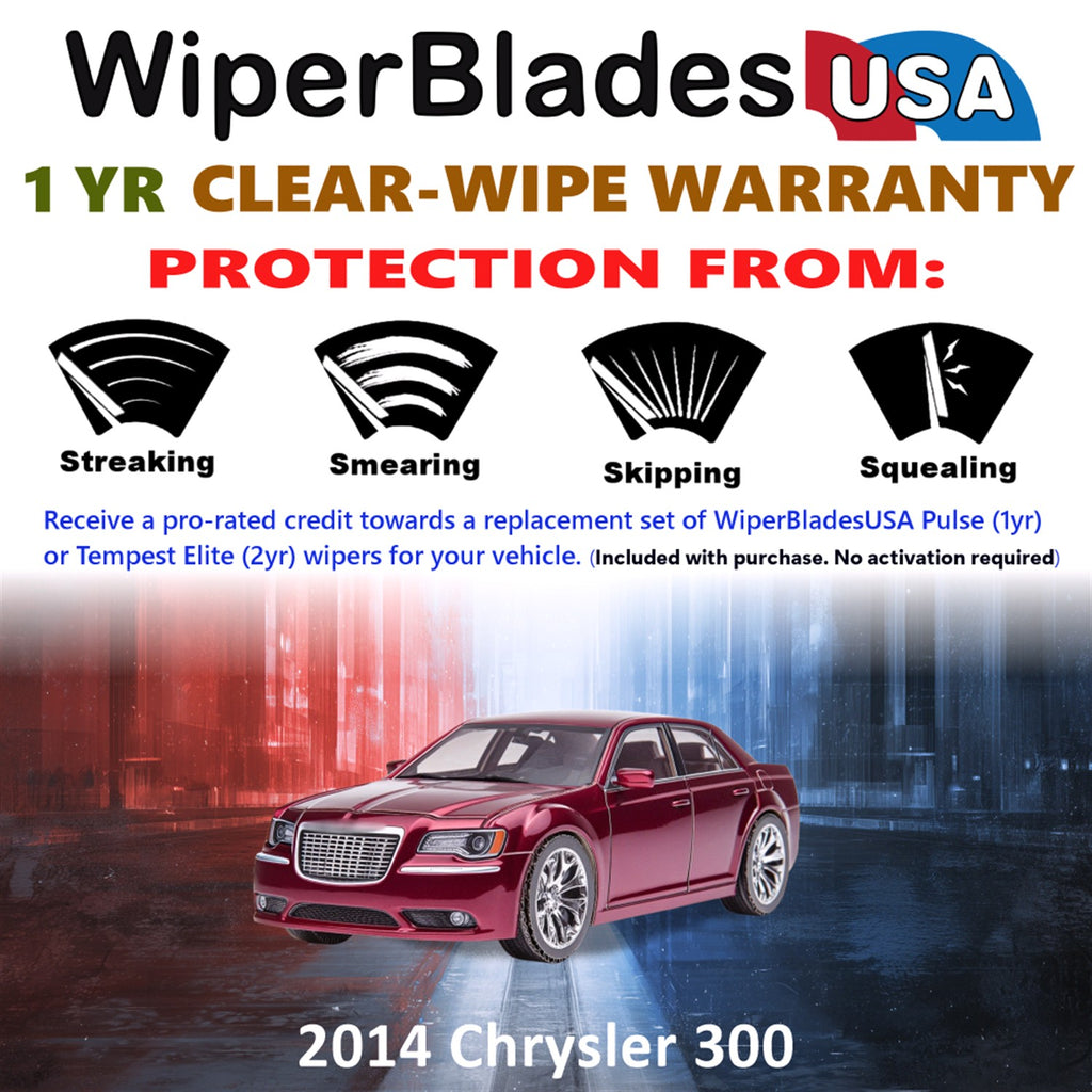 2014 Chrysler 300 Front Wiper blades Set Includes 1yr Wear Warranty & Free Delivery