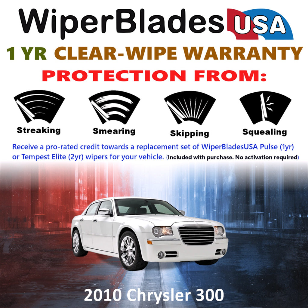 2010 Chrysler 300 Front Wiper blades Set Includes 1yr Wear Warranty & Free Delivery