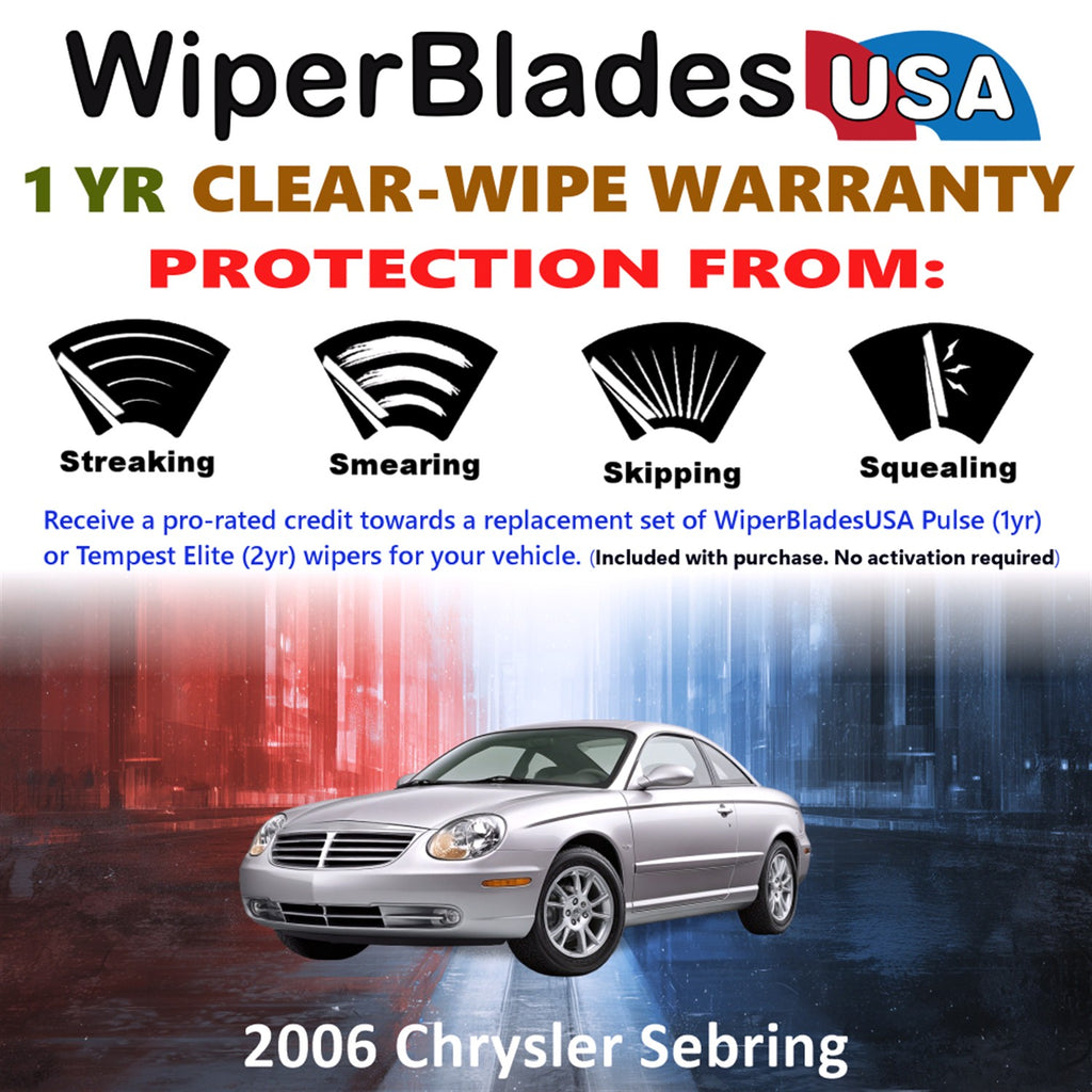 2006 Chrysler Sebring Front Wiper blades Set Includes 1yr Wear Warranty & Free Delivery