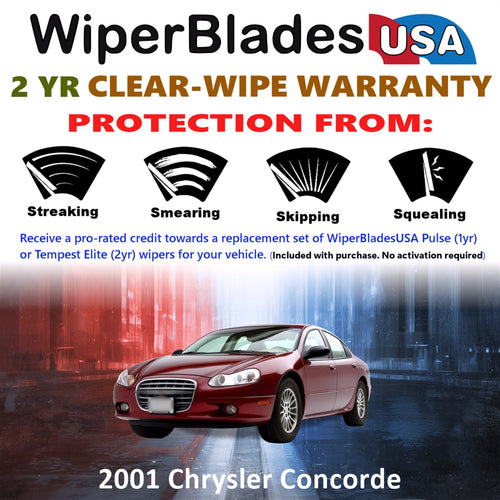 2001 Chrysler Concorde Front Wiper blades Set  Includes 2yr Wear Warranty & Free Delivery