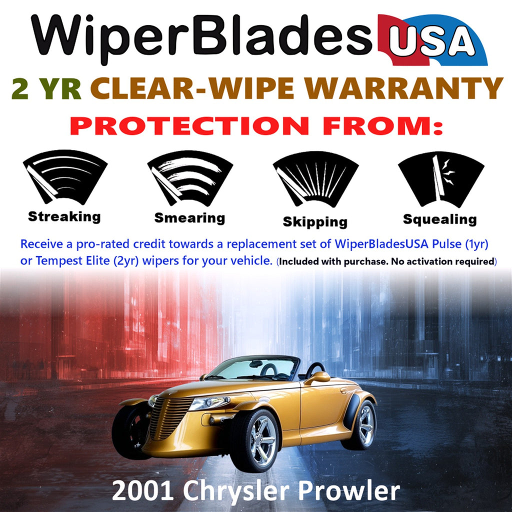 2001 Chrysler Prowler Front Wiper blades Set  Includes 2yr Wear Warranty & Free Delivery
