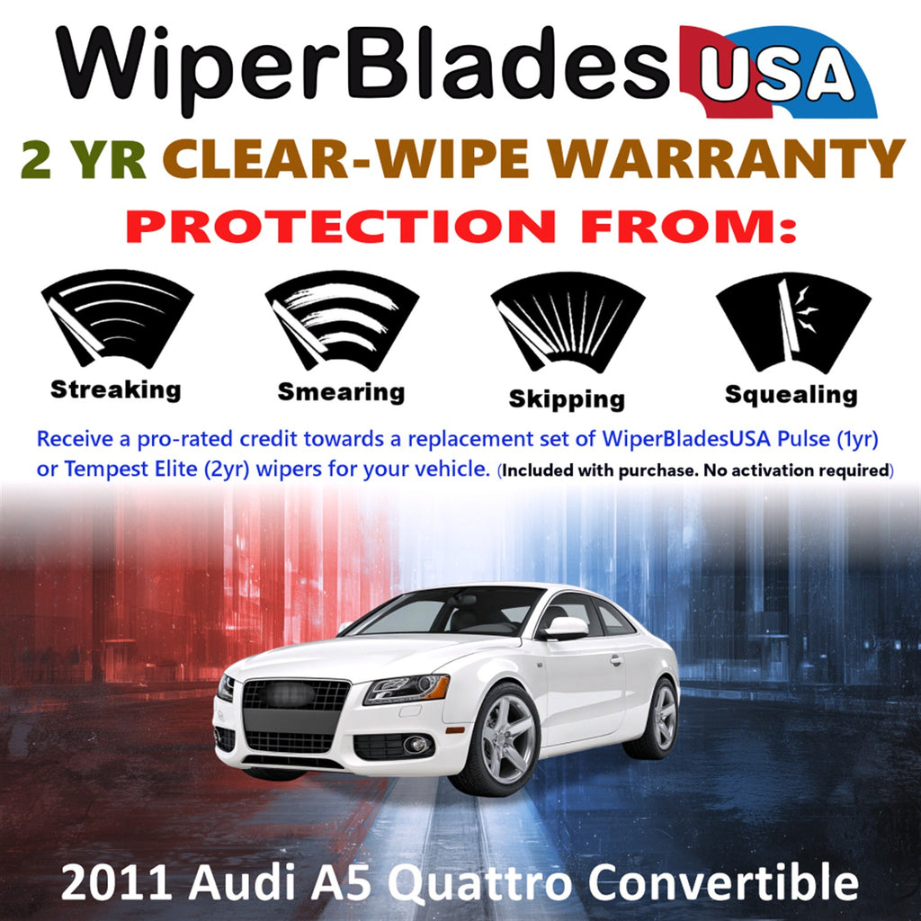 2011 Audi A5 Quattro Front Wiper blades Set  Includes 2yr Wear Warranty & Free Delivery
