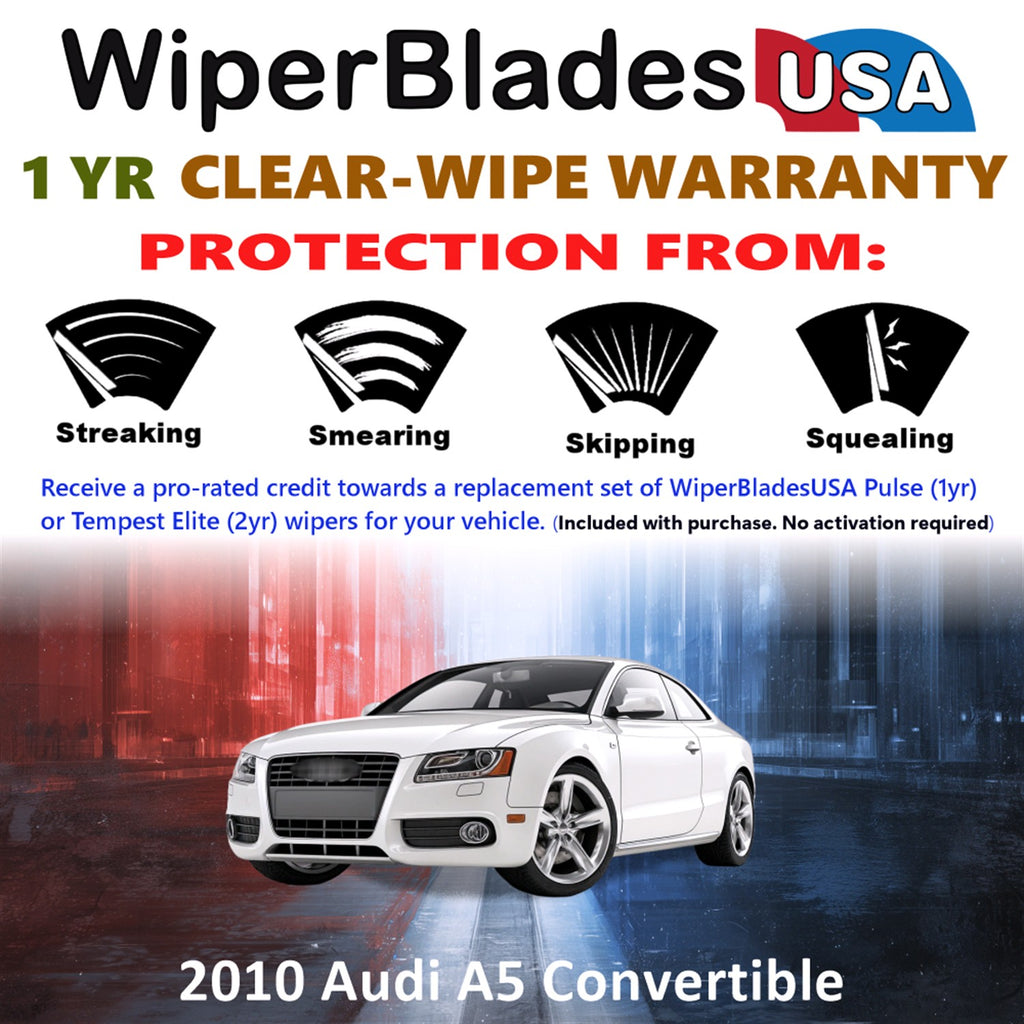 2010 Audi A5 Front Wiper blades Set Includes 1yr Wear Warranty & Free Delivery