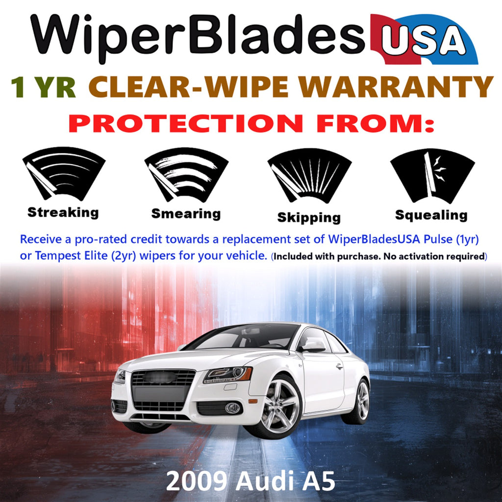2009 Audi A5 Front Wiper blades Set Includes 1yr Wear Warranty & Free Delivery