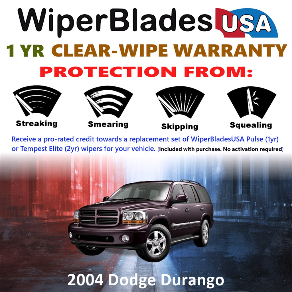 2004 Dodge Durango Front Wiper blades Set Includes 1yr Wear Warranty & Free Delivery