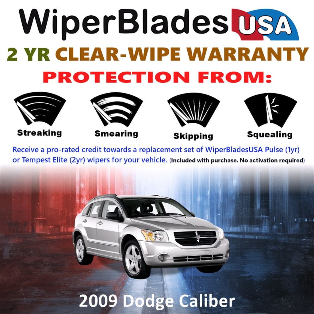 2009 Dodge Caliber Front Wiper blades Set  Includes 2yr Wear Warranty & Free Delivery
