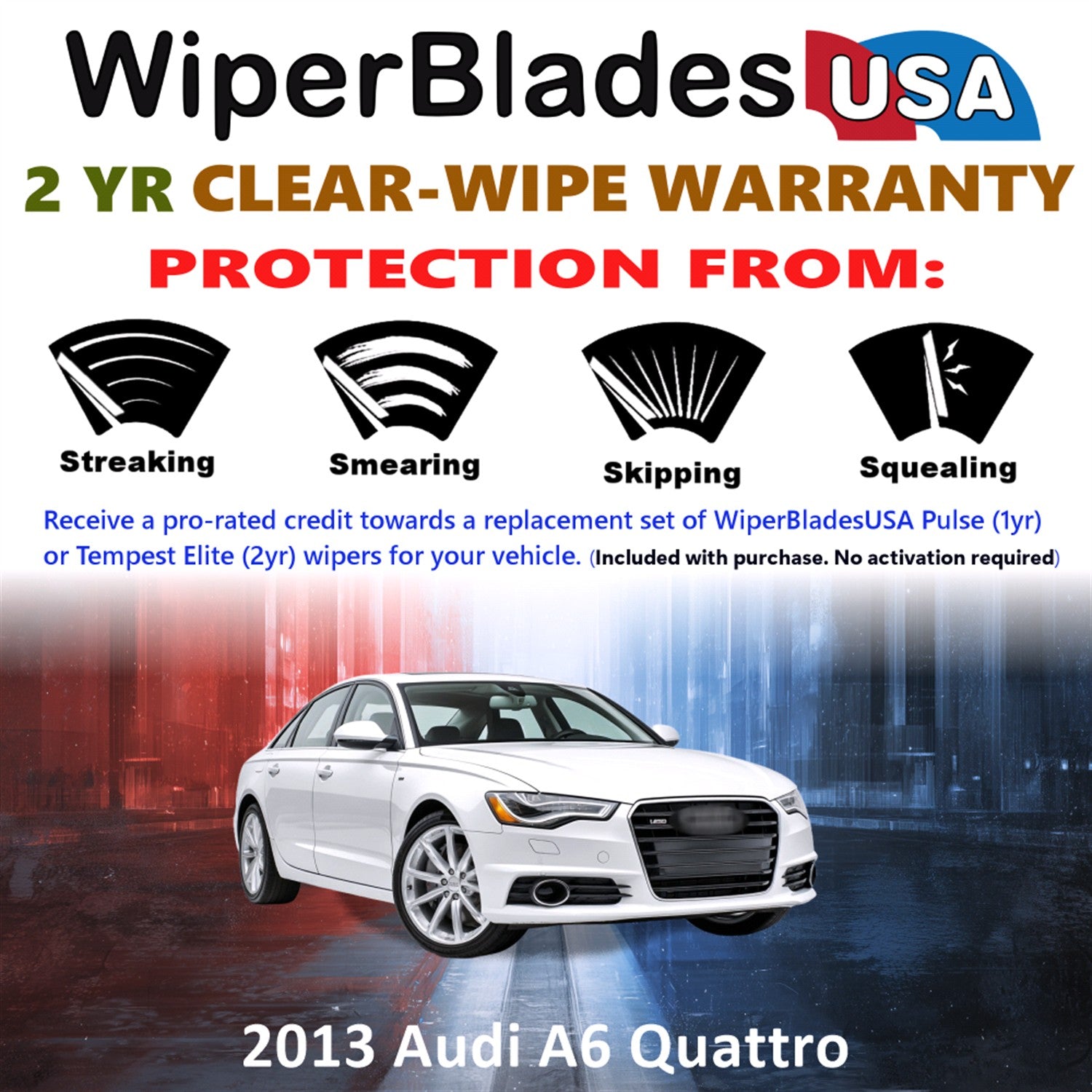 2013 Audi A6 Quattro Front Wiper blades Set  Includes 2yr Wear Warranty & Free Delivery