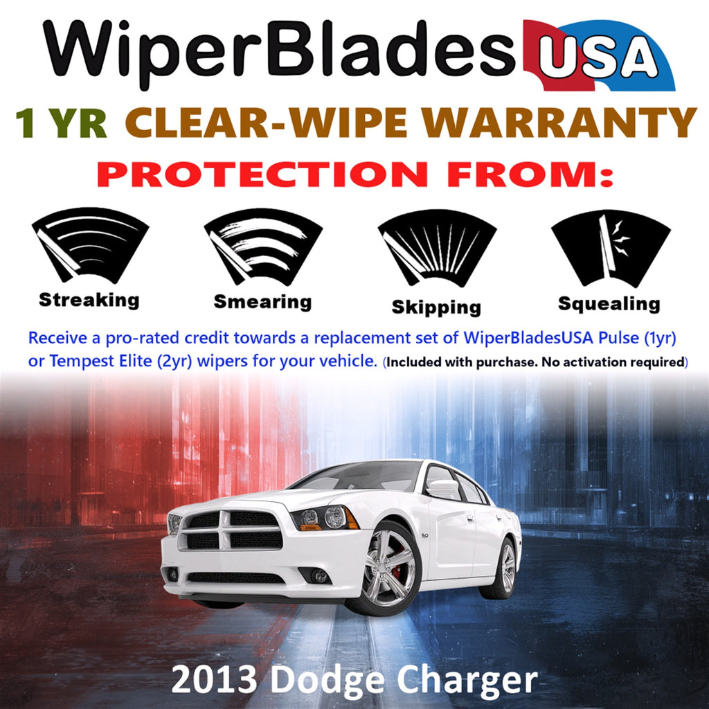 2013 Dodge Charger Front Wiper blades Set Includes 1yr Wear Warranty & Free Delivery