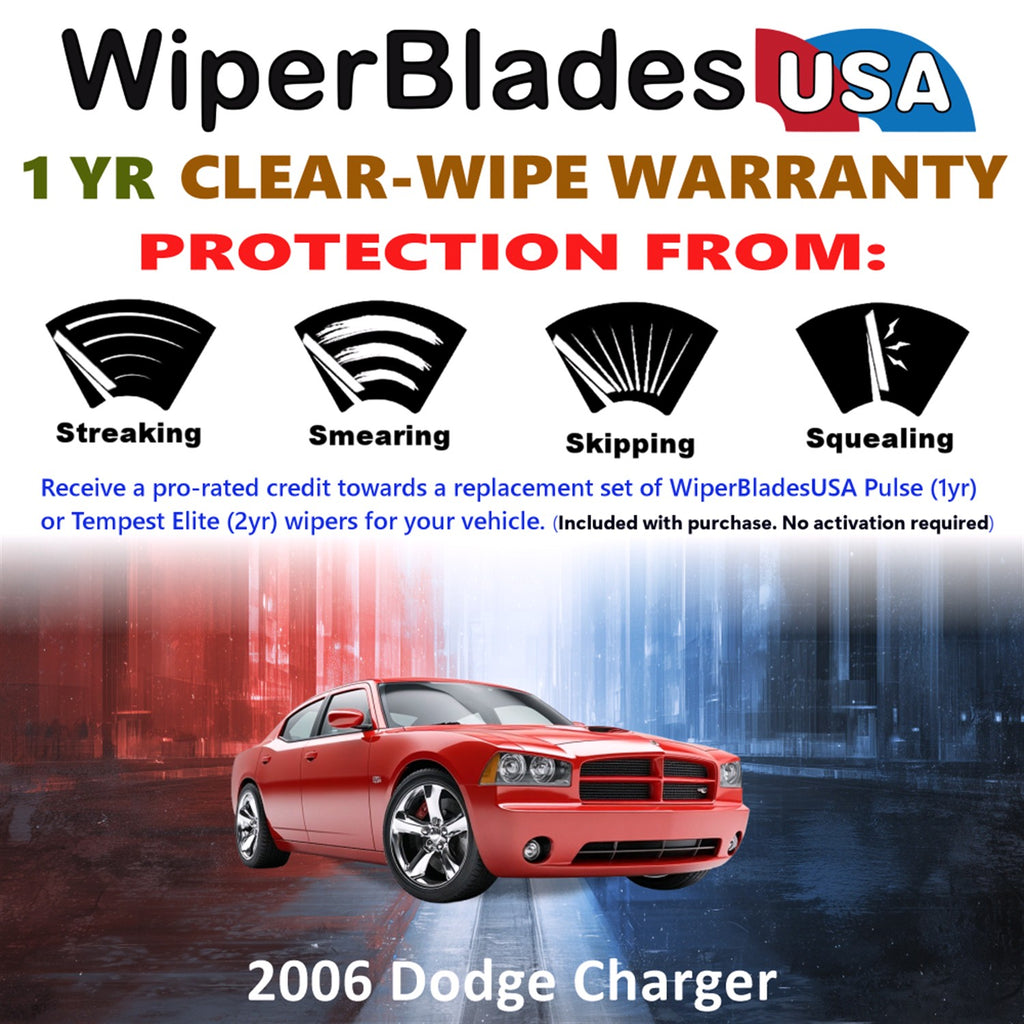 2006 Dodge Charger Front Wiper blades Set Includes 1yr Wear Warranty & Free Delivery