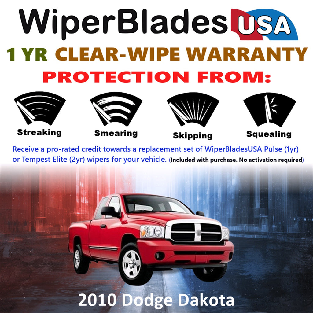 2010 Dodge Dakota Front Wiper blades Set Includes 1yr Wear Warranty & Free Delivery