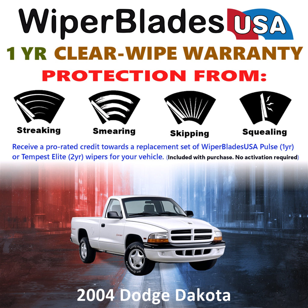 2004 Dodge Dakota Front Wiper blades Set Includes 1yr Wear Warranty & Free Delivery