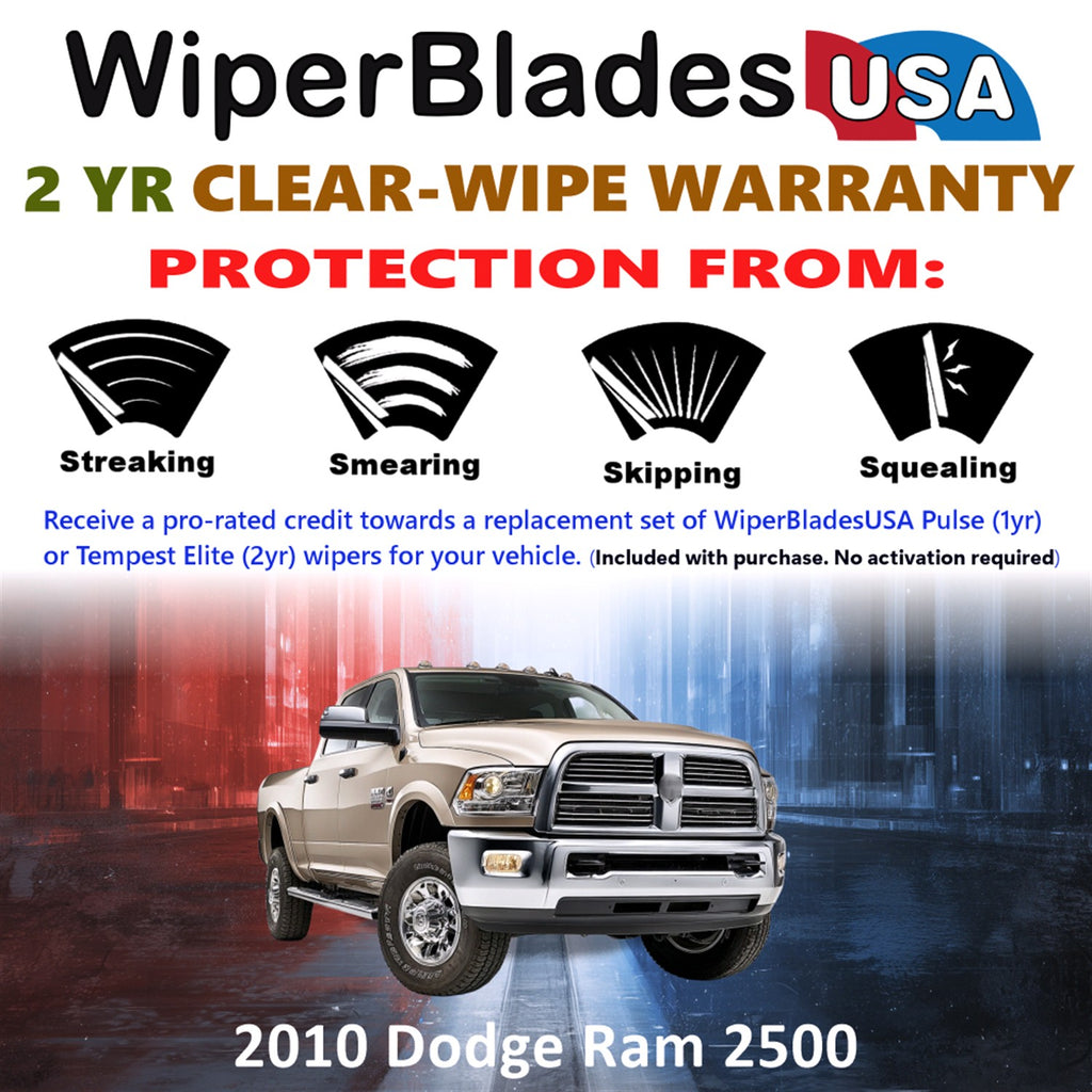 2010 Dodge Ram 2500 Front Wiper blades Set  Includes 2yr Wear Warranty & Free Delivery