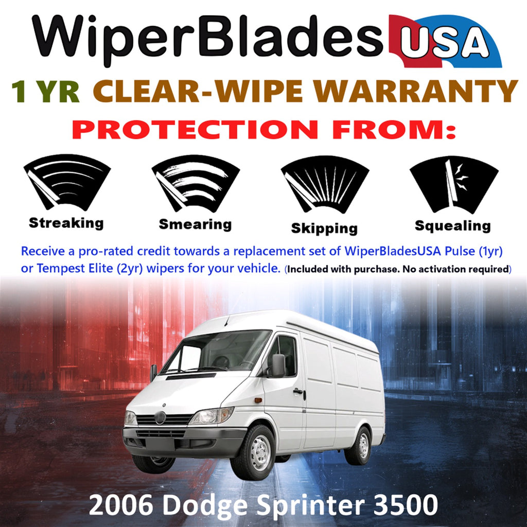 2006 Dodge Sprinter 3500 Front Wiper blades Set Includes 1yr Wear Warranty & Free Delivery