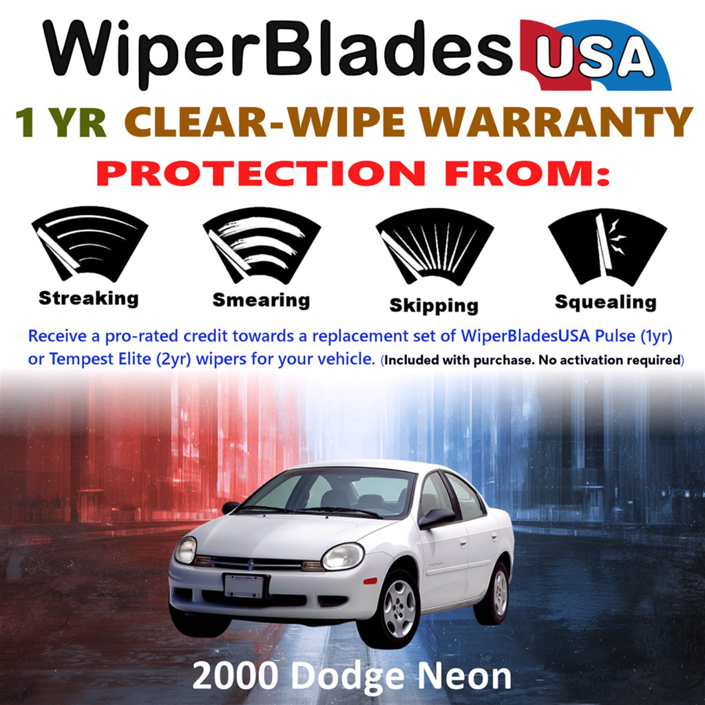 2000 Dodge Neon Front Wiper blades Set Includes 1yr Wear Warranty & Free Delivery