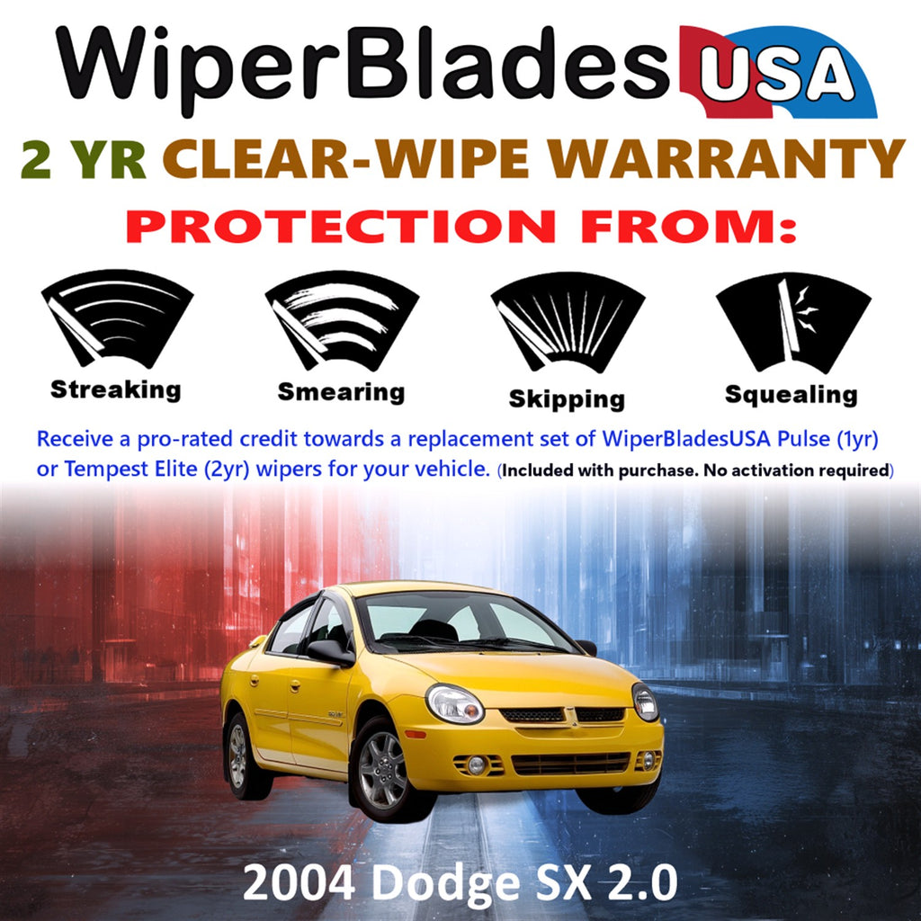 2004 Dodge SX 2.0 Front Wiper blades Set  Includes 2yr Wear Warranty & Free Delivery
