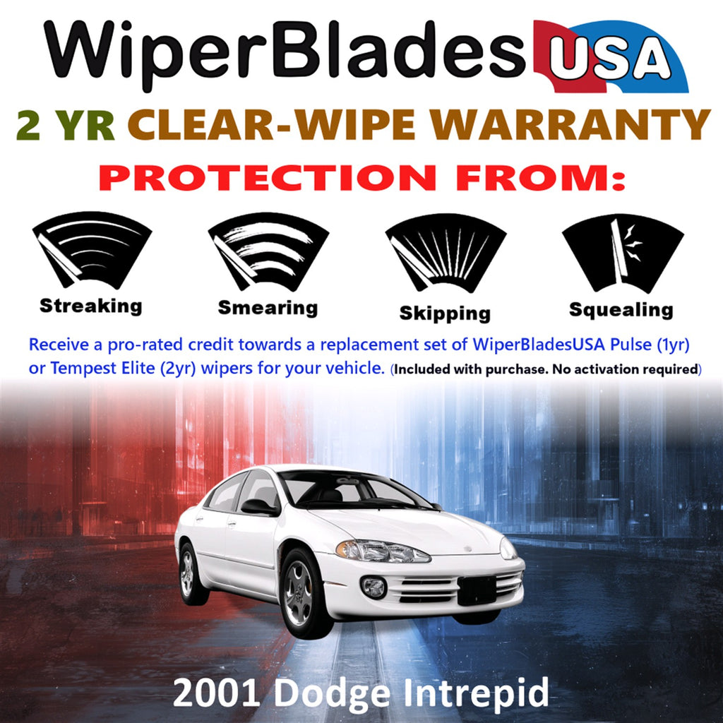 2001 Dodge Intrepid Front Wiper blades Set  Includes 2yr Wear Warranty & Free Delivery