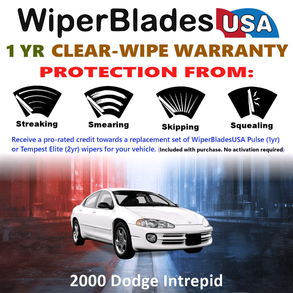 2000 Dodge Intrepid Front Wiper blades Set Includes 1yr Wear Warranty & Free Delivery