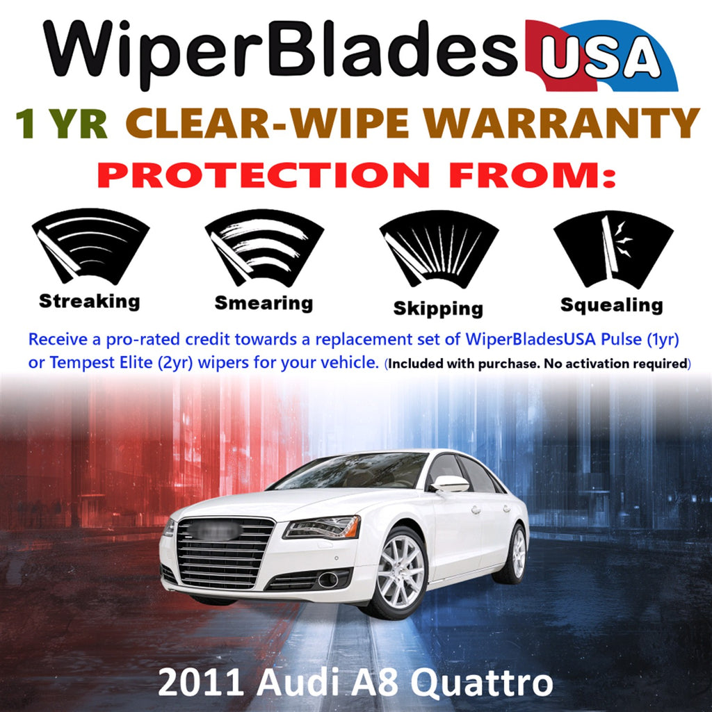 2011 Audi A8 Quattro Front Wiper blades Set Includes 1yr Wear Warranty & Free Delivery