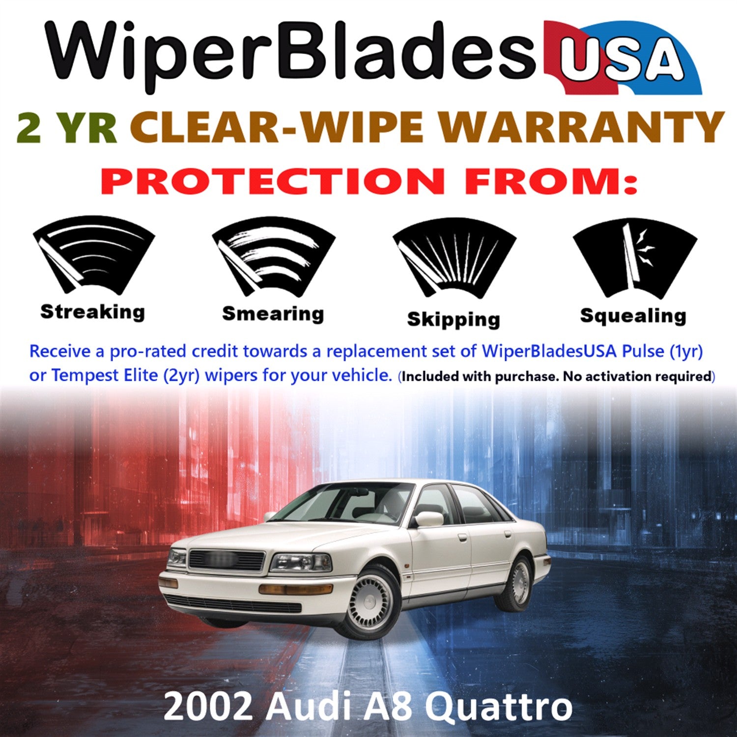 2002 Audi A8 Quattro Front Wiper blades Set  Includes 2yr Wear Warranty & Free Delivery