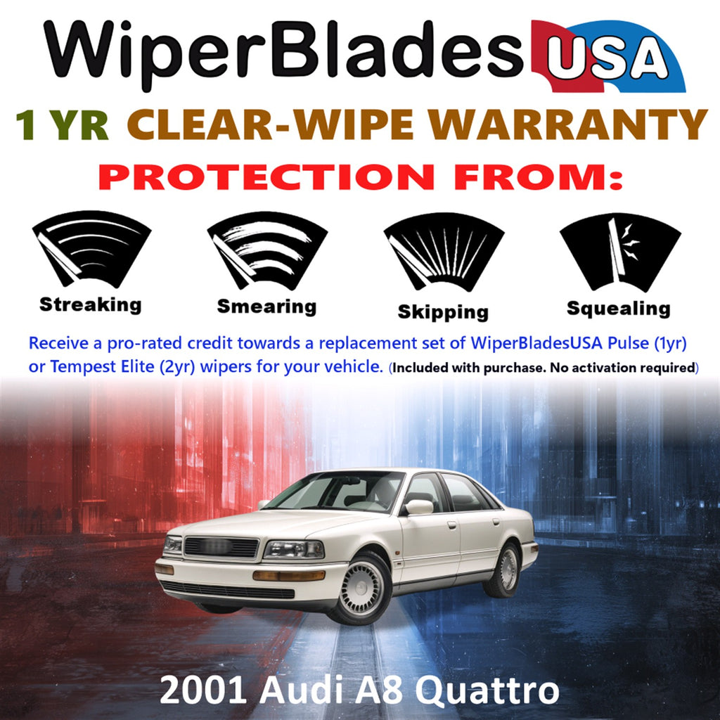 2001 Audi A8 Quattro Front Wiper blades Set Includes 1yr Wear Warranty & Free Delivery