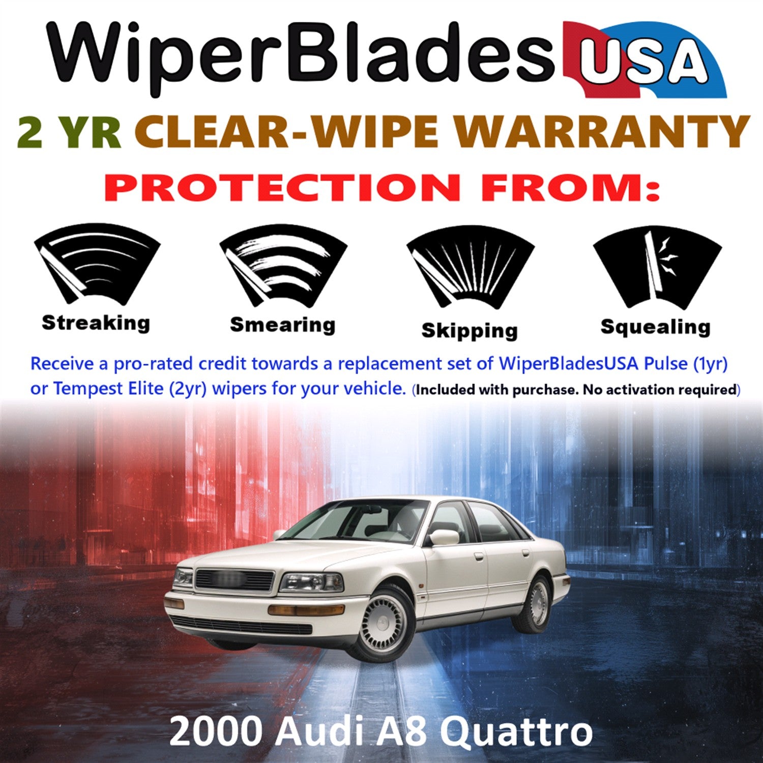 2000 Audi A8 Quattro Front Wiper blades Set  Includes 2yr Wear Warranty & Free Delivery