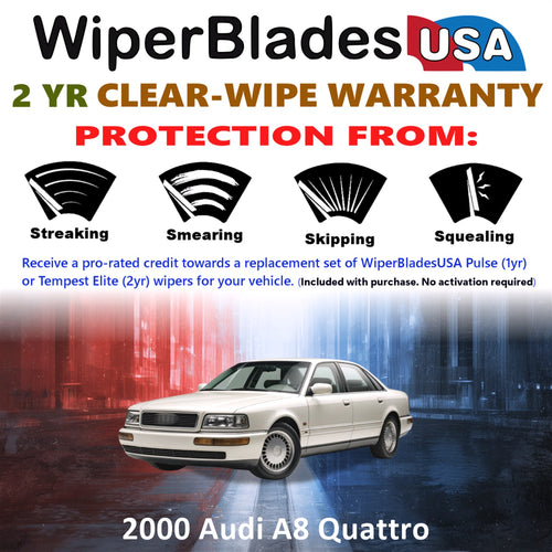 2000 Audi A8 Quattro Front Wiper blades Set  Includes 2yr Wear Warranty & Free Delivery