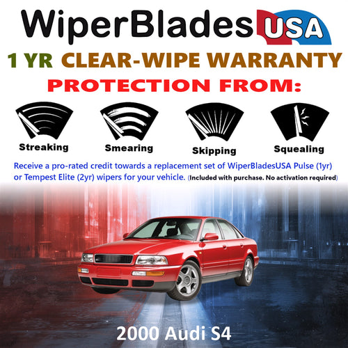 2000 Audi S4 Front Wiper blades Set Includes 1yr Wear Warranty & Free Delivery