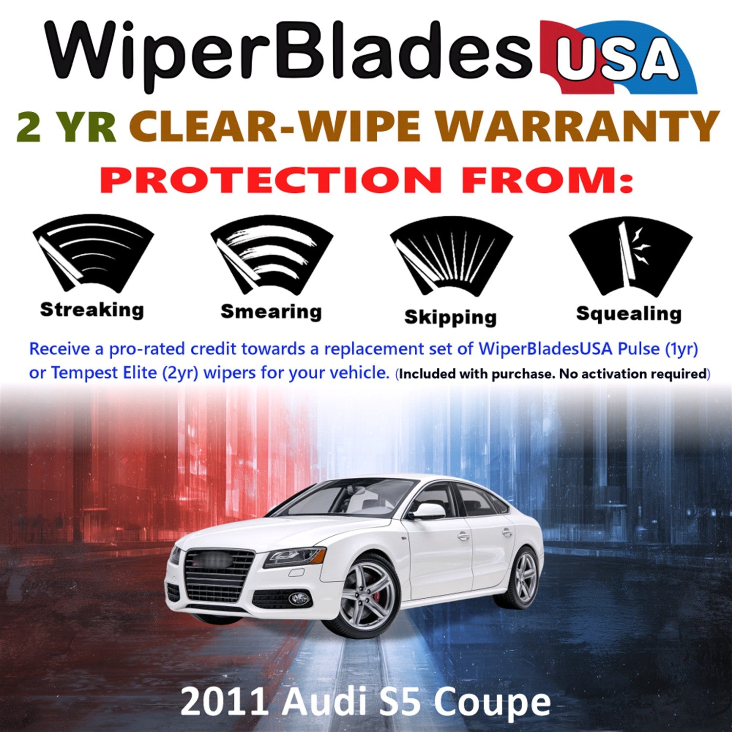 2011 Audi S5 Front Wiper blades Set  Includes 2yr Wear Warranty & Free Delivery