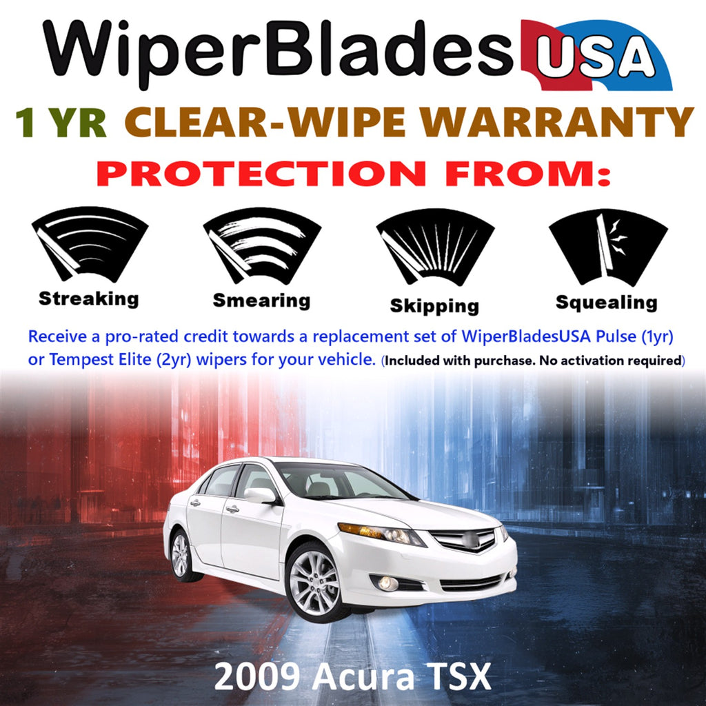 2009 Acura TSX Front Wiper blades Set Includes 1yr Wear Warranty & Free Delivery