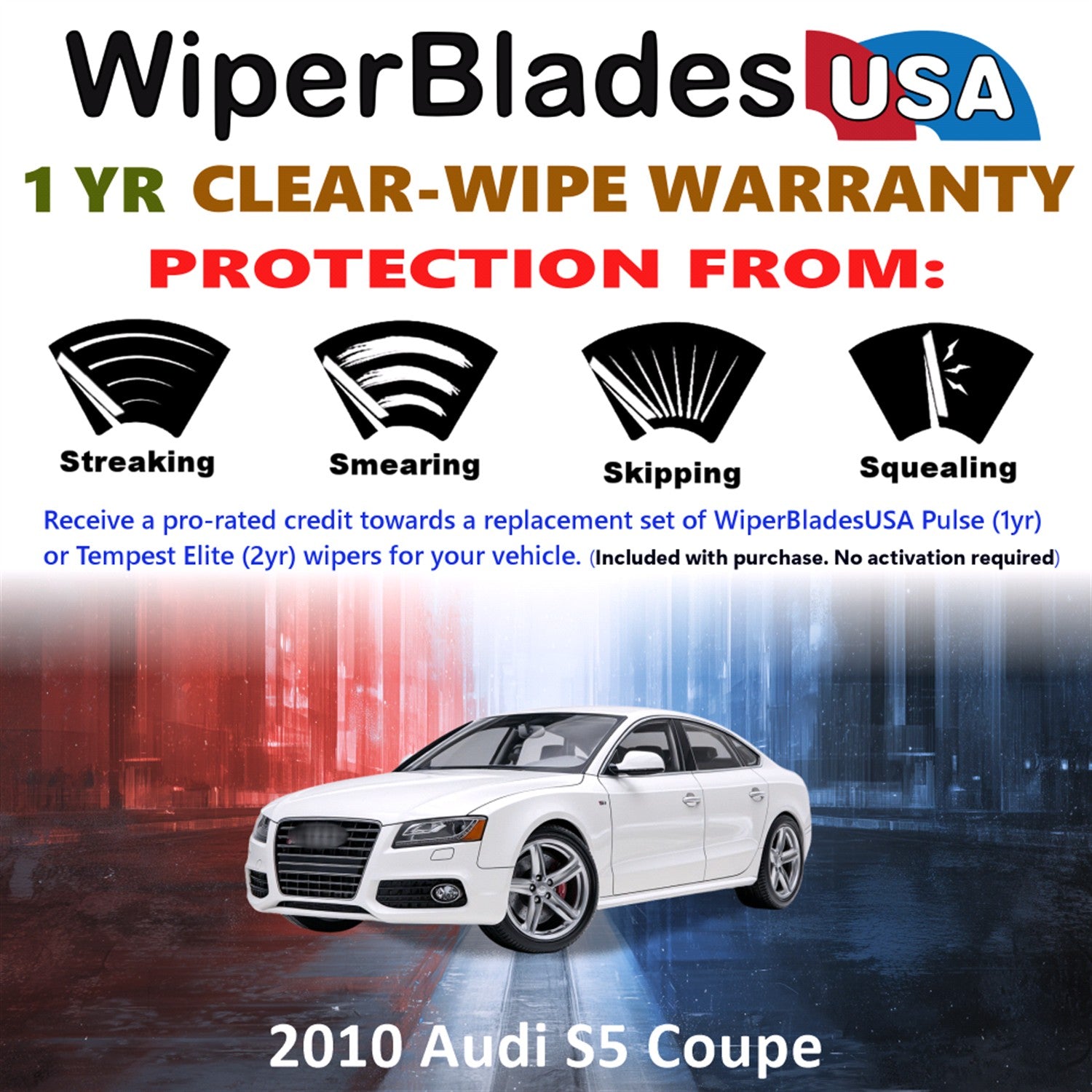 2010 Audi S5 Front Wiper blades Set Includes 1yr Wear Warranty & Free Delivery