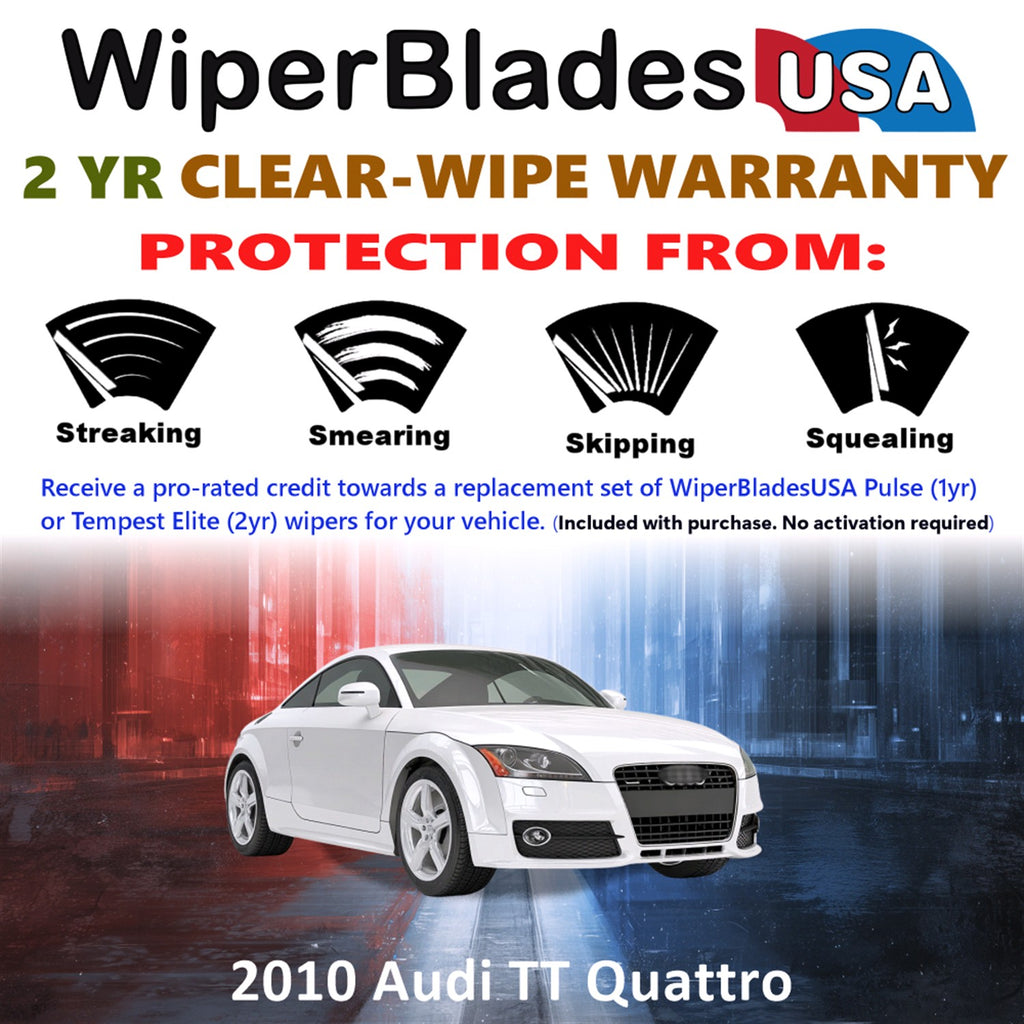 2010 Audi TT Quattro Front Wiper blades Set  Includes 2yr Wear Warranty & Free Delivery